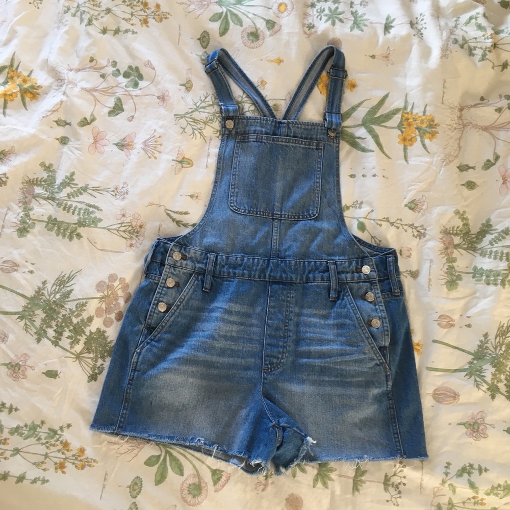 Madewell Adirondack shortalls overall shorts, L!